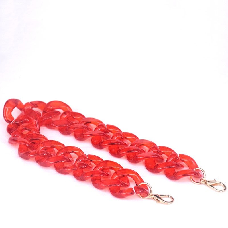 Clear candy Color Acrylic Resin Chain Bag Accessories Metal Buckle Handbag chain Party handle accessories
