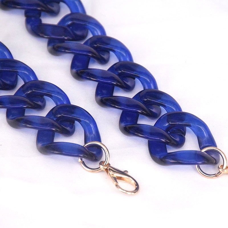 Clear candy Color Acrylic Resin Chain Bag Accessories Metal Buckle Handbag chain Party handle accessories