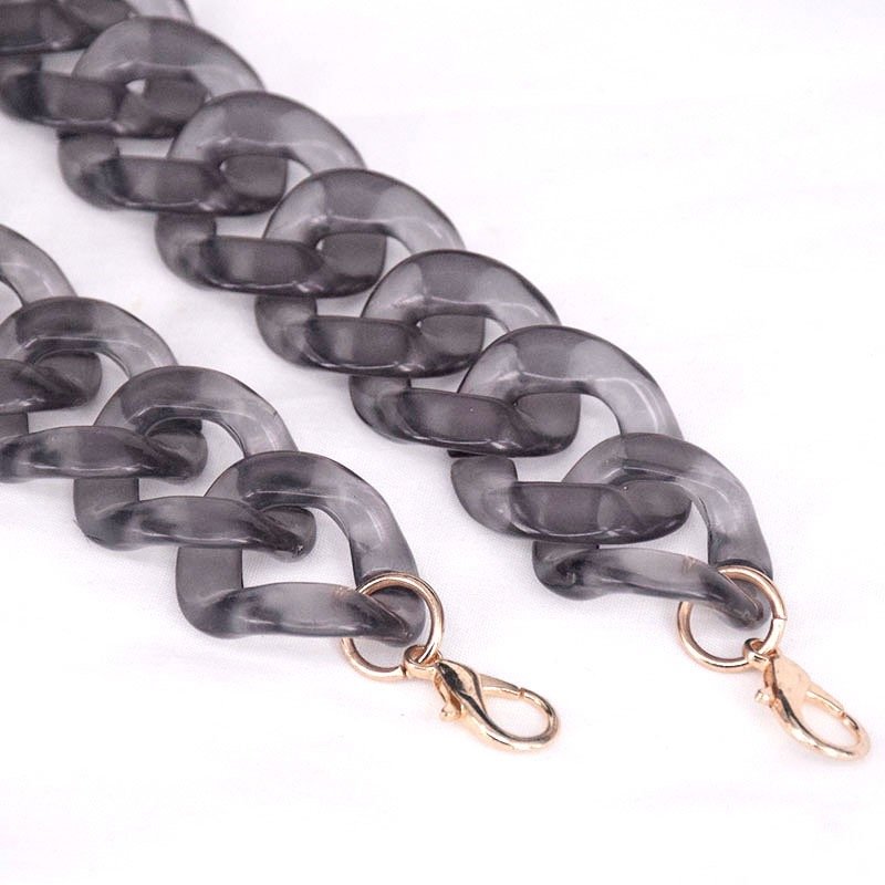 Clear candy Color Acrylic Resin Chain Bag Accessories Metal Buckle Handbag chain Party handle accessories