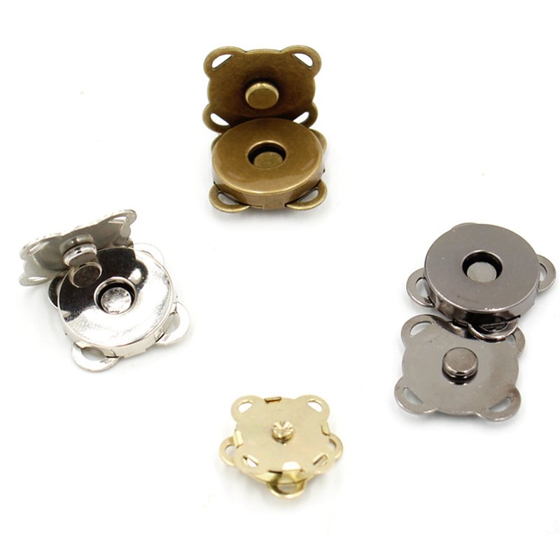 Magnetic Snap Button Metal Plum Blossom Sew on Button Clasps Fasteners for Purses Handbag Clothes DIY Accessories