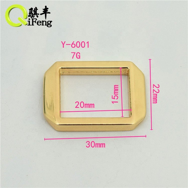 Light Gold Zinc Alloy Metal Ring Square Buckle For Bags Accessories Metal Ring For Purse Bag