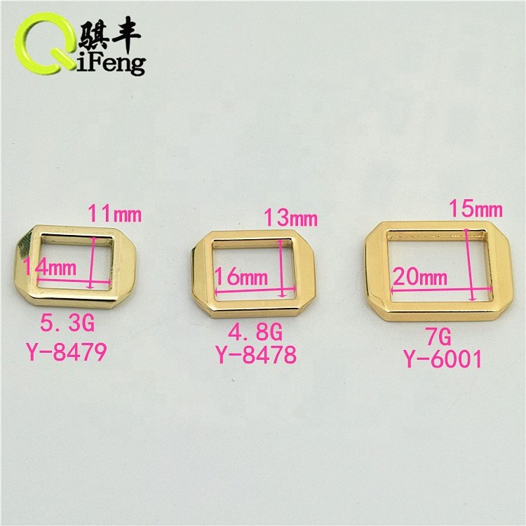 Light Gold Zinc Alloy Metal Ring Square Buckle For Bags Accessories Metal Ring For Purse Bag