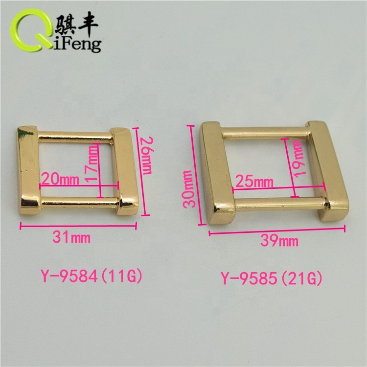 Light Gold Zinc Alloy Metal Ring Square Buckle For Bags Accessories Metal Ring For Purse Bag