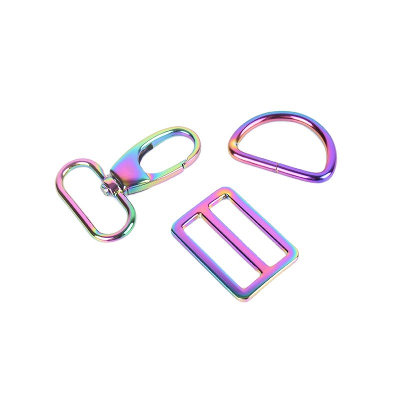 25mm Various Color Handbag Hardware Accessories D Ring Slider Buckle Swivel Snap Hook