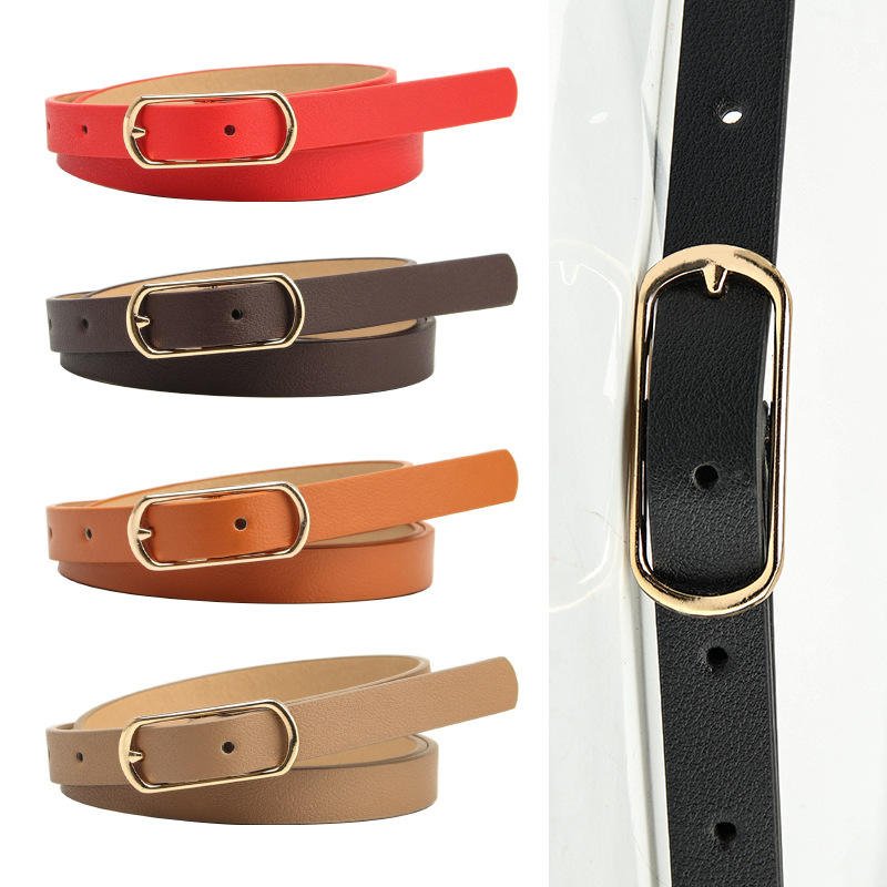 Wholesale High Fashion Real Cow Leather Belts for Women Casual & Business Use with Gold Alloy Buckle