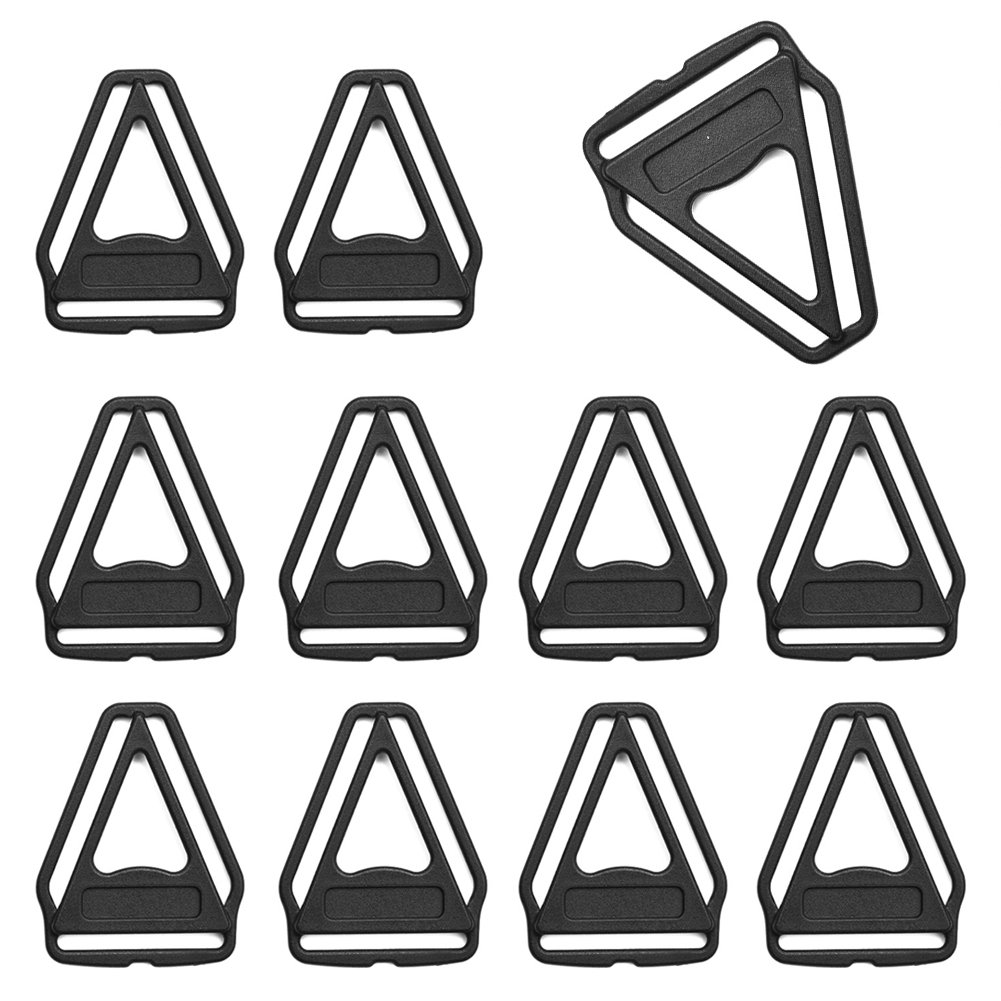 30mm Plastic Triangle Slider Buckle Adjustable Webbing Buckles Dress Belt Backpack Strap Garment Decor Accessories Black