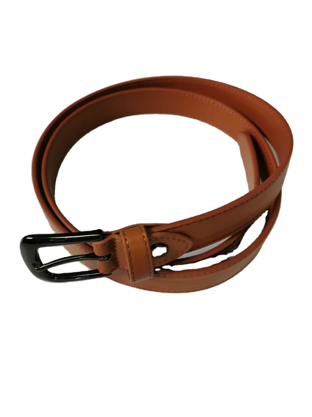 Superior Quality Men's belt PU leather belt metal zinc alloy buckle Smooth Leather Business style belt for men