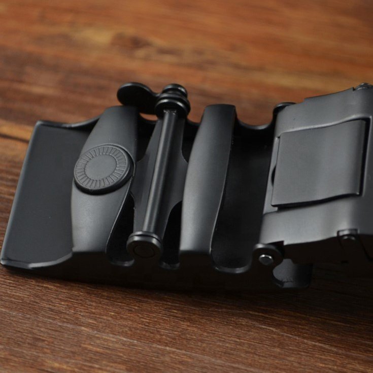 Custom Classic Blank Gunmetal Zinc Alloy Sliding Buckle for Automatic Leather Belt 35mm Wide