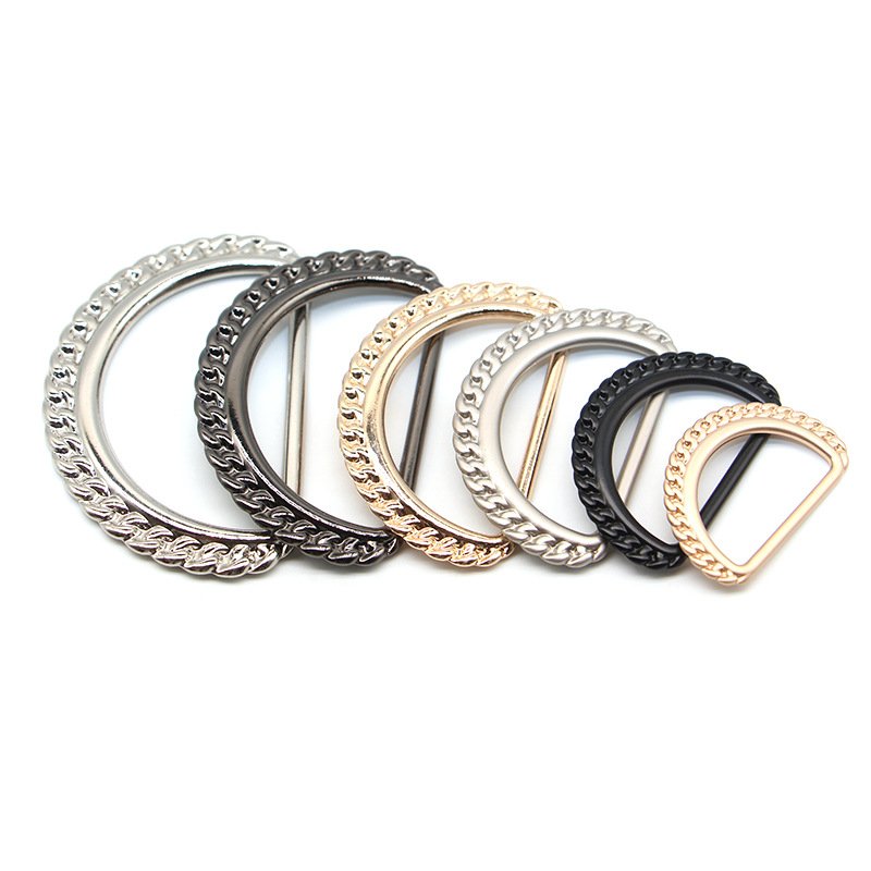 New Design Fashion Decorative Custom Metal Hardware D-rings Buckles For Handbag/Garment Accessories