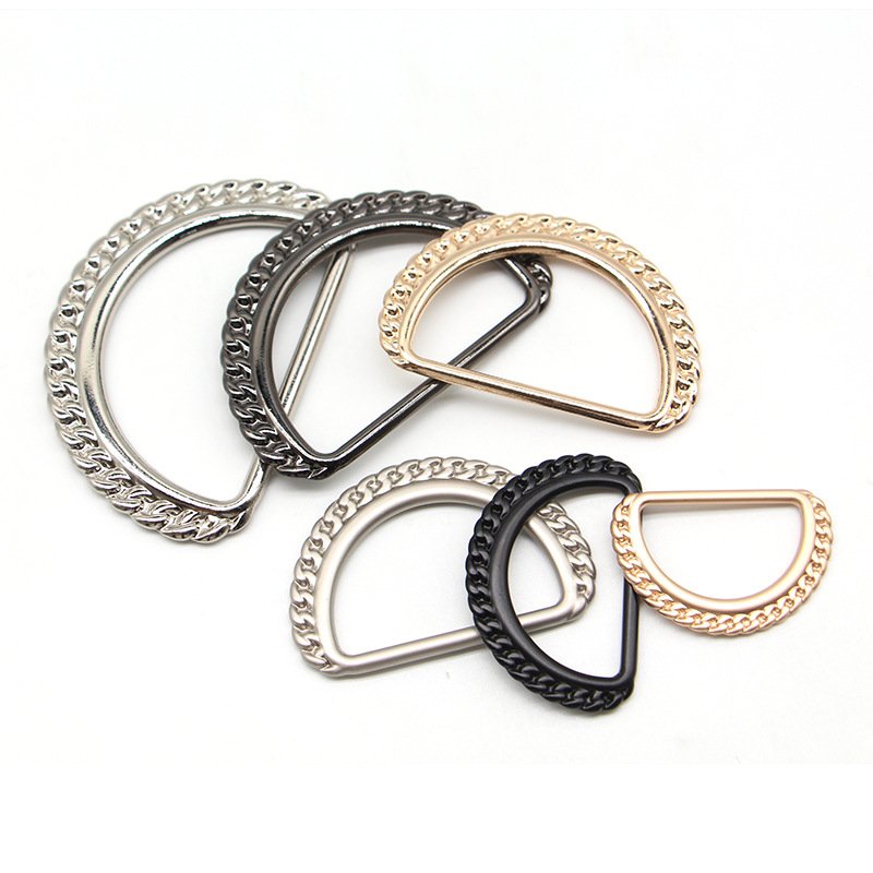New Design Fashion Decorative Custom Metal Hardware D-rings Buckles For Handbag/Garment Accessories