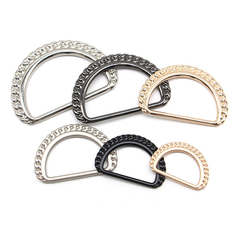 New Design Fashion Decorative Custom Metal Hardware D-rings Buckles For Handbag/Garment Accessories
