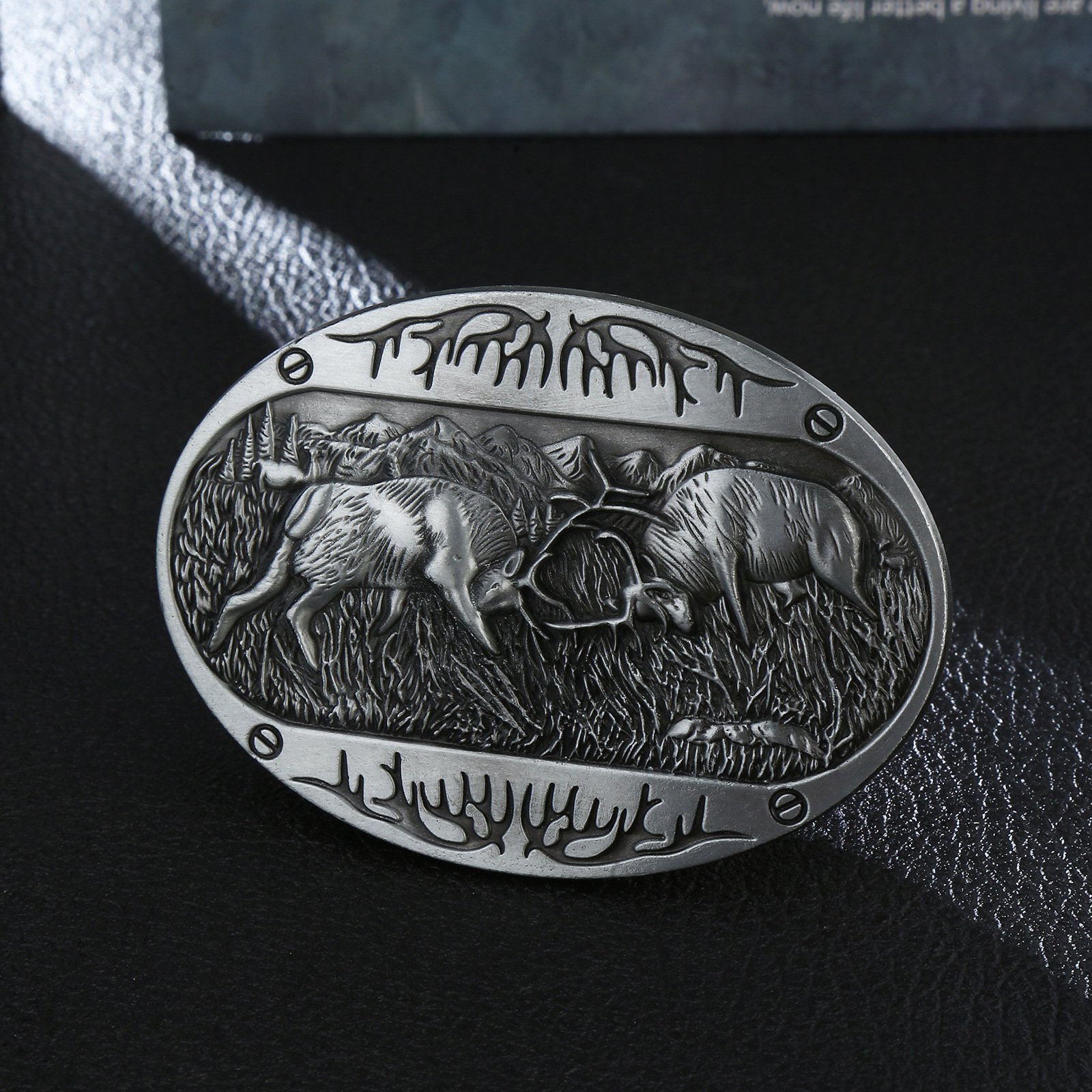 New Arrival Personalized Western Cowboy Retro Pattern Deer Zinc Alloy Belt Buckle for Men Women