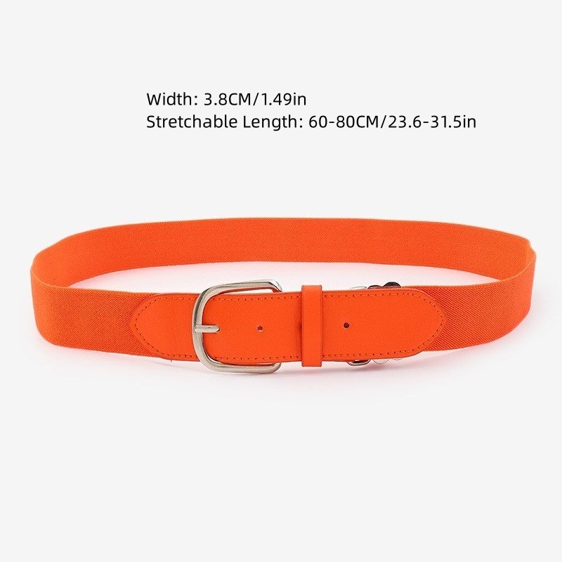 RW Fashion Pu Leather End Teens Elastic Surcingle Belt Quality Metal Buckle Kids Stretch Waist Belt For Baseball Softball Sports