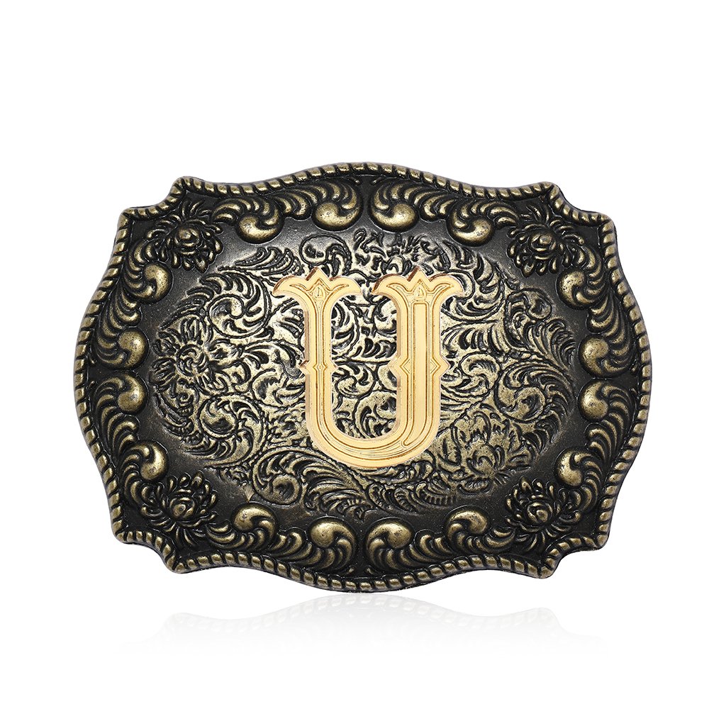 Men Smooth Buckle Western Hip Hop American Casual Personality Zinc Alloy Cowboy Plate Buckle