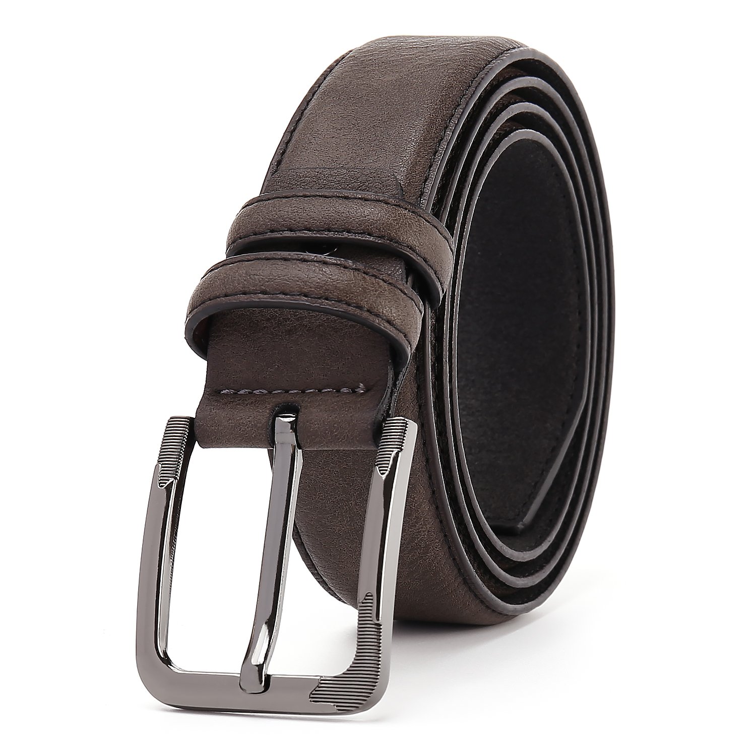 High quality pu leather belt emboss men's leather belt alloy pin buckle belt men