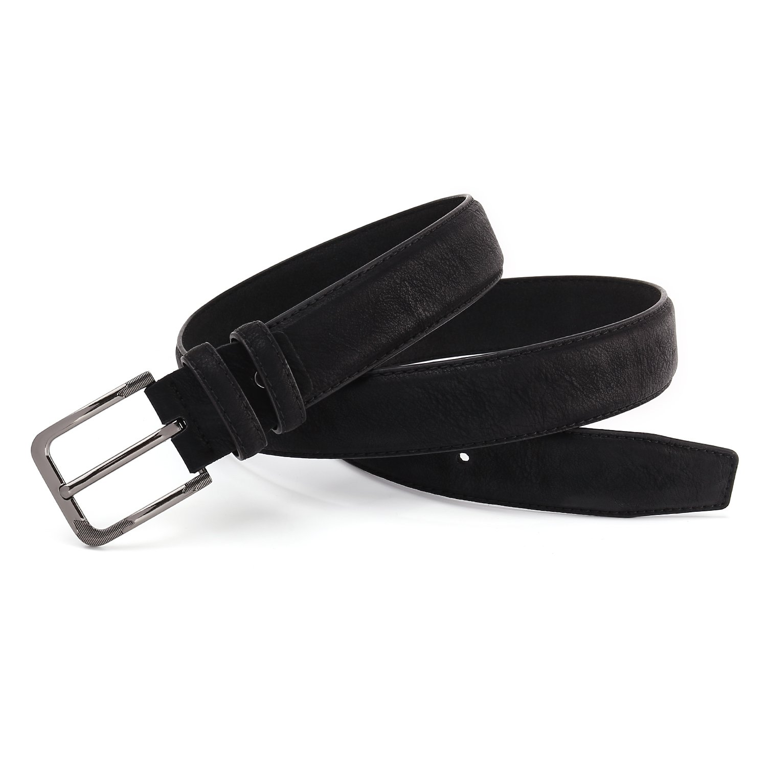 High quality pu leather belt emboss men's leather belt alloy pin buckle belt men