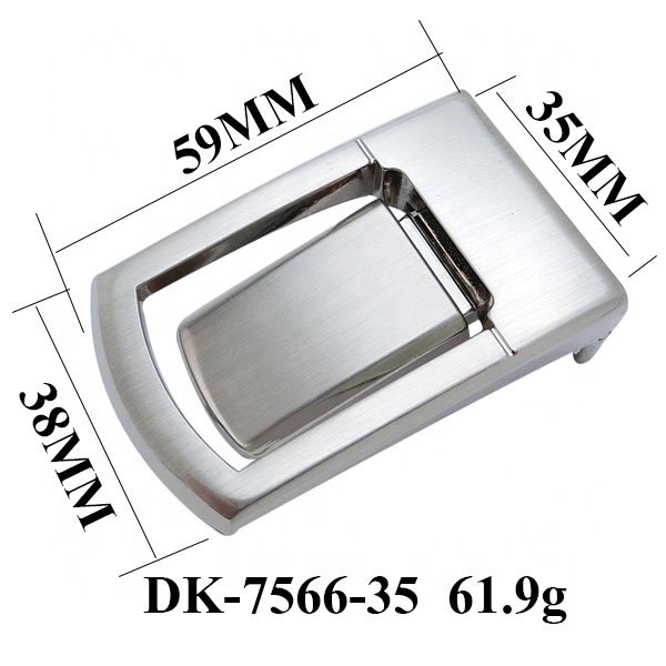 DK-7566-35 Fashion press base type clip clasp belt buckles with teeth closure fixing mechanism men's leather belt