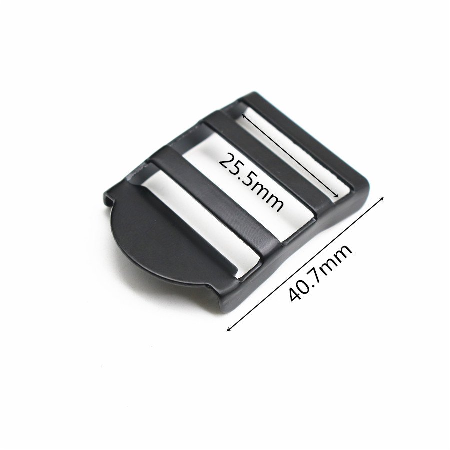 Customized Matte Black Heavy Duty Metal Alloy Ladder Lock Buckle Adjuster Strap Slide Ladder Buckle for Backpack Strap Belt 25mm
