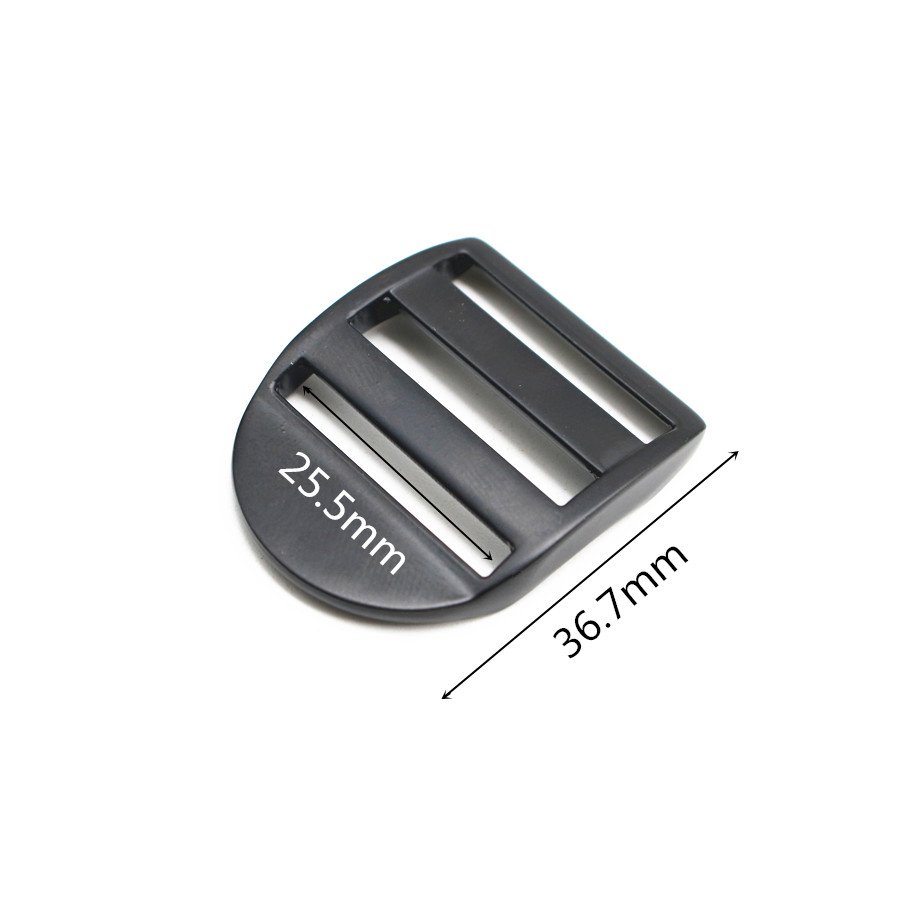 Customized Matte Black Heavy Duty Metal Alloy Ladder Lock Buckle Adjuster Strap Slide Ladder Buckle for Backpack Strap Belt 25mm