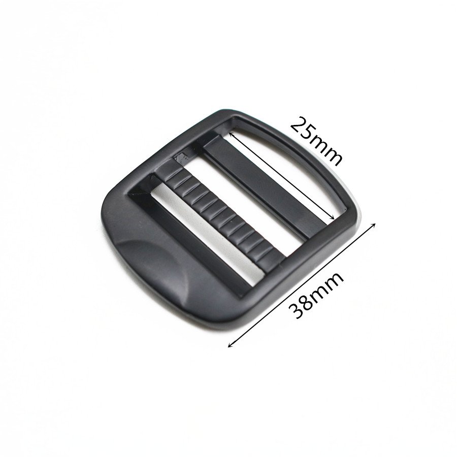 Customized Matte Black Heavy Duty Metal Alloy Ladder Lock Buckle Adjuster Strap Slide Ladder Buckle for Backpack Strap Belt 25mm