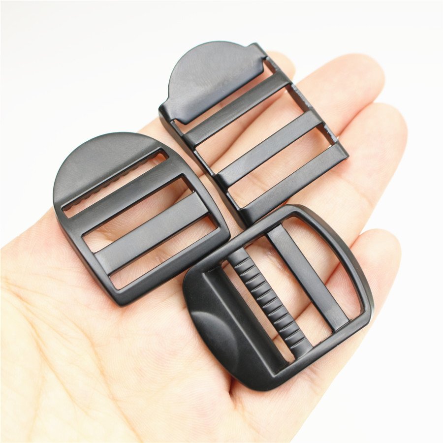 Customized Matte Black Heavy Duty Metal Alloy Ladder Lock Buckle Adjuster Strap Slide Ladder Buckle for Backpack Strap Belt 25mm