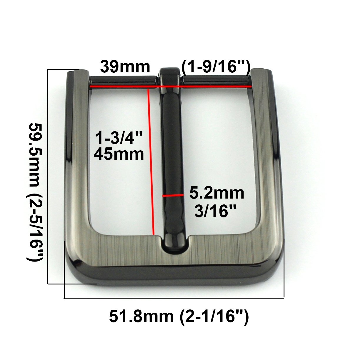 Cloxy High Quality Rectangle Single Pin Belt Buckle Simple Square Belt Head Zinc Alloy Leather Belt Buckle for Men