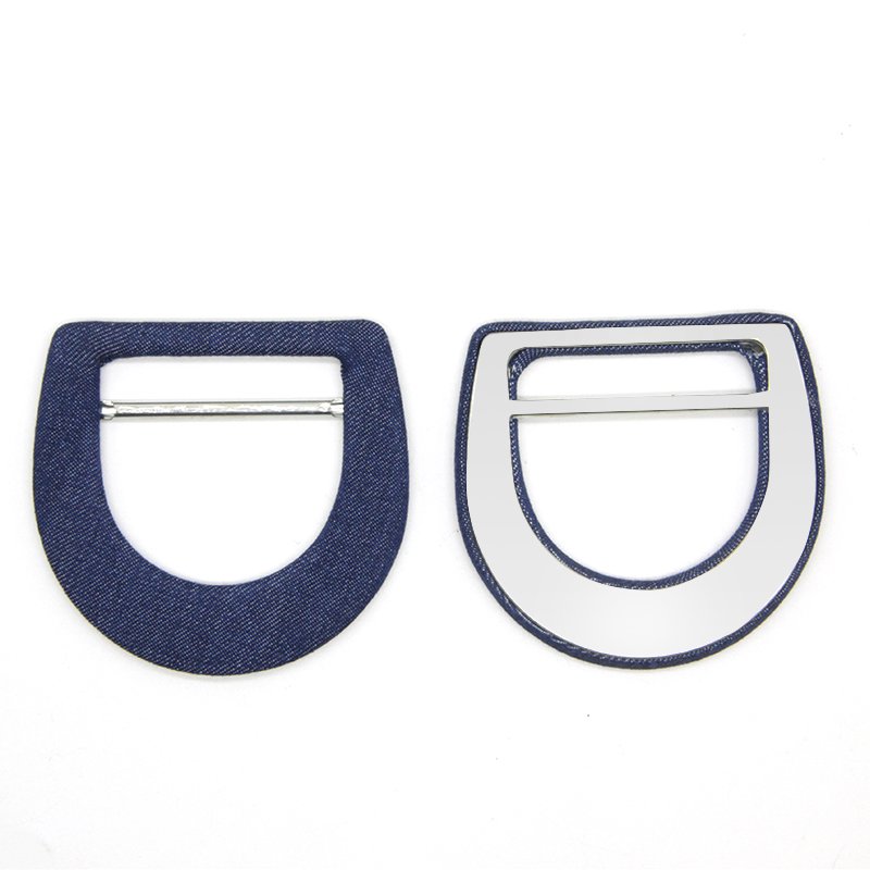 Wholesale Semi-Circular Belt Buckle D-Shaped Blank Aluminum Belt Buckle Shell Fabric Covered Buckle For Garment Decoration