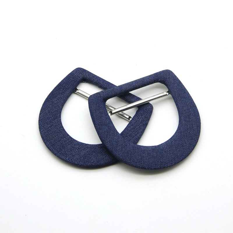 Wholesale Semi-Circular Belt Buckle D-Shaped Blank Aluminum Belt Buckle Shell Fabric Covered Buckle For Garment Decoration
