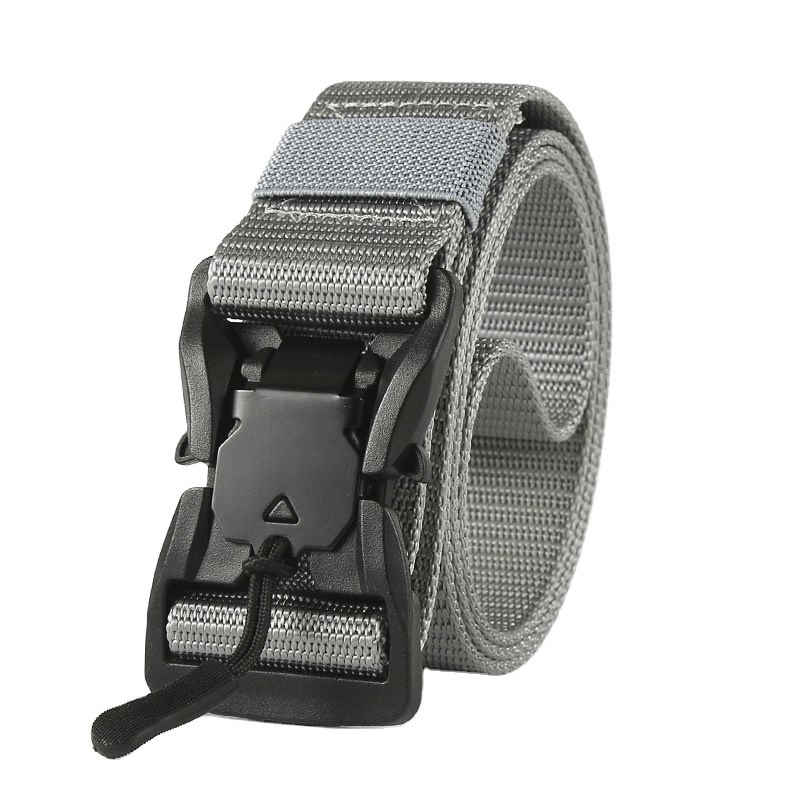 Men's Comfortable Elastic Tactical Sports Belt Quick Release Magnetic Buckle Simple Real Nylon Fabric Accessory pants men Belt