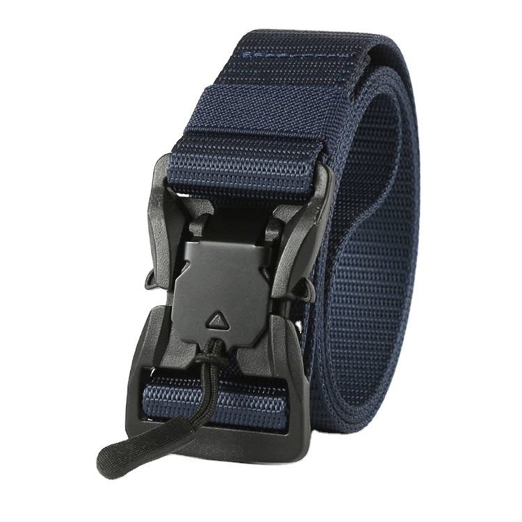 Men's Comfortable Elastic Tactical Sports Belt Quick Release Magnetic Buckle Simple Real Nylon Fabric Accessory pants men Belt