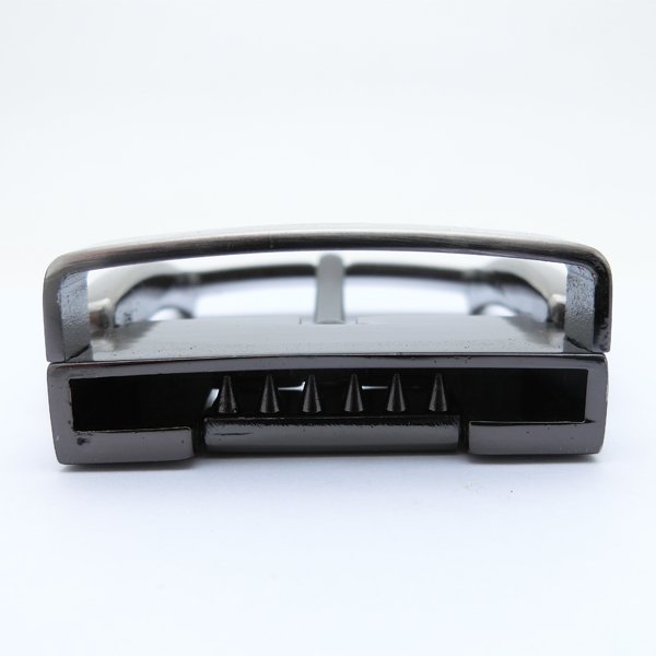 40mm Polished Gunmetal Plated Men's Clip Pin Buckle High-Grade Alloy Zinc Western Style for Leather Belt Customized Logo Print