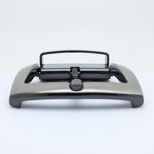 40mm Polished Gunmetal Plated Men's Clip Pin Buckle High-Grade Alloy Zinc Western Style for Leather Belt Customized Logo Print