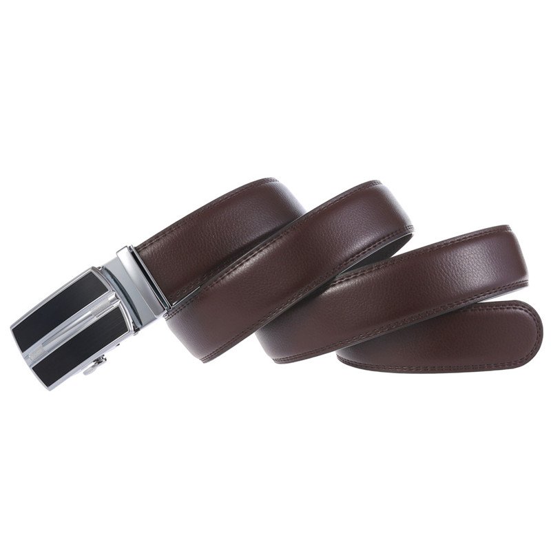 LQbelt Mens Genuine Leather Belt Automatic Buckle Belts For Men Split Leather Belt Ratchet Custom Logo OEM Factory