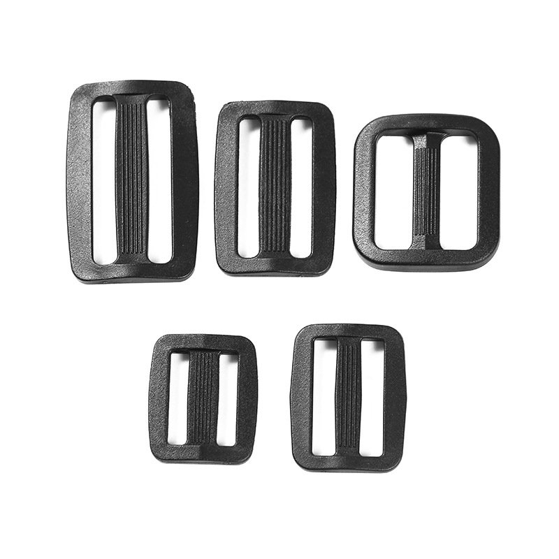 Custom Color Ladder Lock Slider Tri Glide Buckle Webbing Adjuster for Backpack Strap Bag Black Plastic Anti-Slip