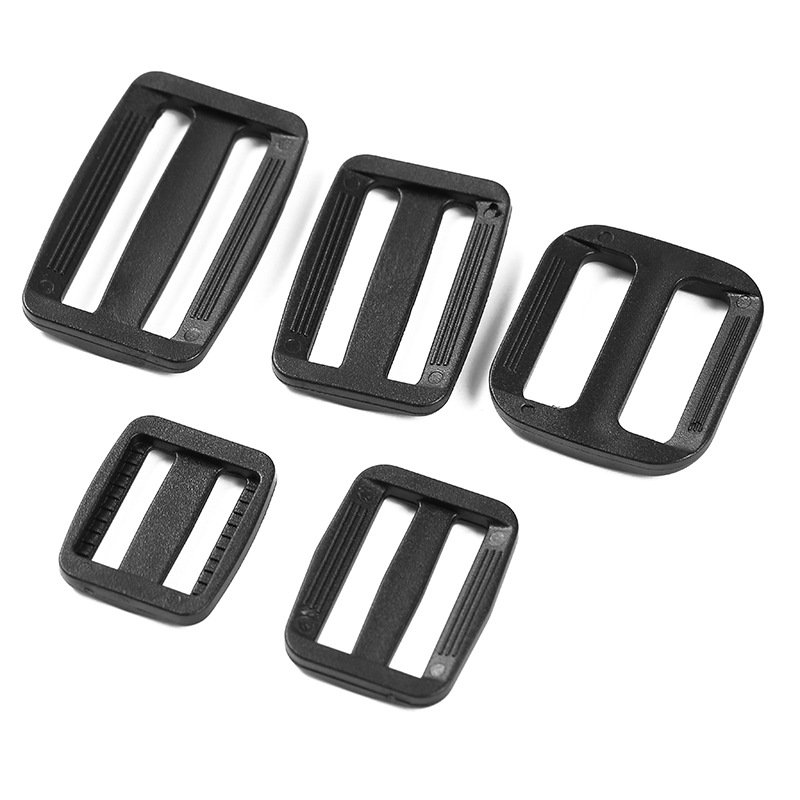 Custom Color Ladder Lock Slider Tri Glide Buckle Webbing Adjuster for Backpack Strap Bag Black Plastic Anti-Slip
