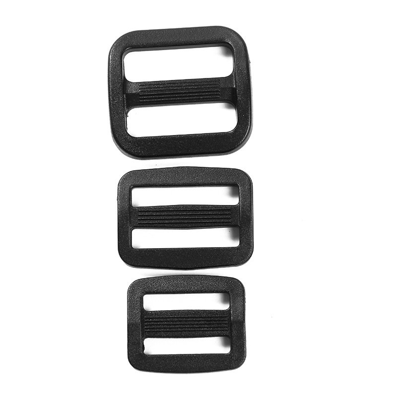 Custom Color Ladder Lock Slider Tri Glide Buckle Webbing Adjuster for Backpack Strap Bag Black Plastic Anti-Slip