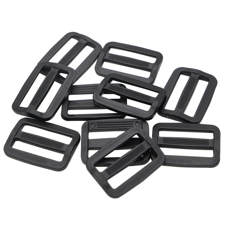 Custom Color Ladder Lock Slider Tri Glide Buckle Webbing Adjuster for Backpack Strap Bag Black Plastic Anti-Slip