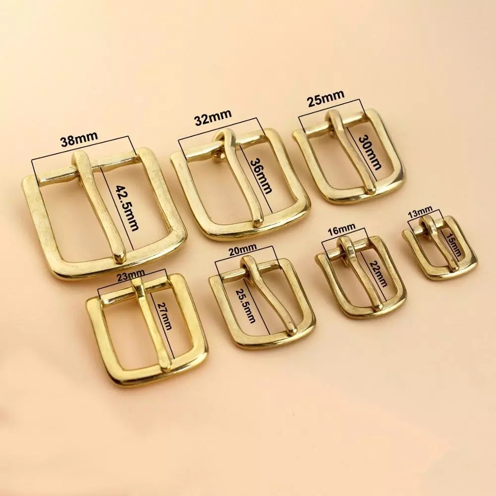 Solid Brass Belt Buckle End Bar Heel bar Buckle Single Pin Belt Half Buckle For Leather Craft Bag Strap Jeans Webbing Dog Collar