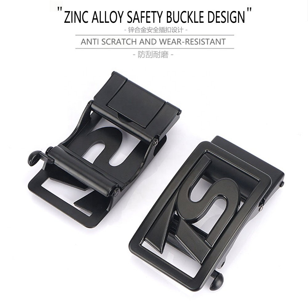 Wholesale New Men's Western Leather Ratchet Dress Business Belt with Metal Automatic Buckle Outdoor Nylon Fabric Belts