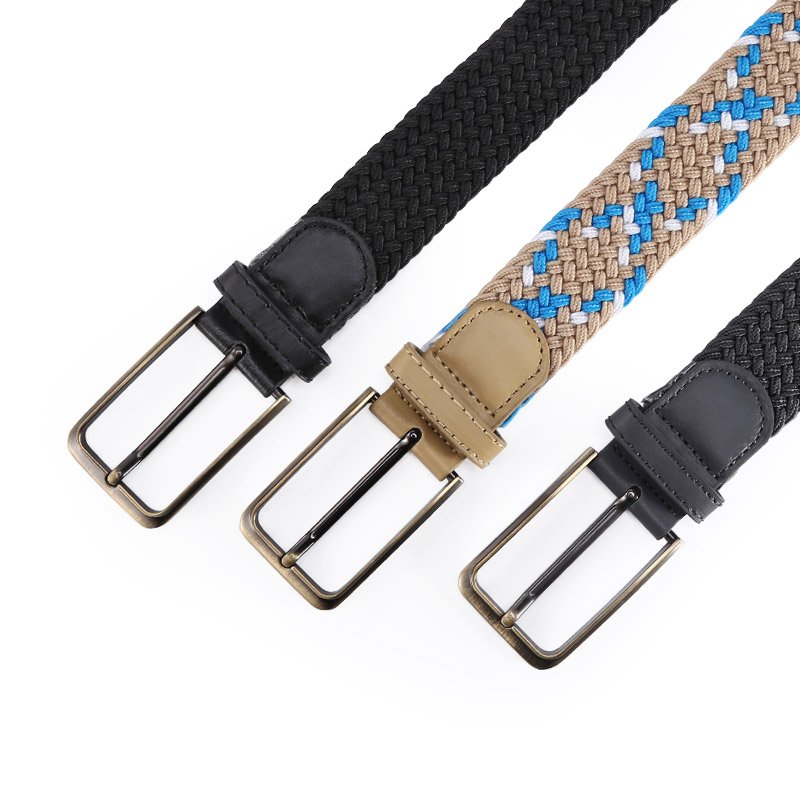 Elastic Band Belt Connection with Metal Buckles for Ladies 6 5cm Width Black Red Blue Dark Pin Color Navy Material