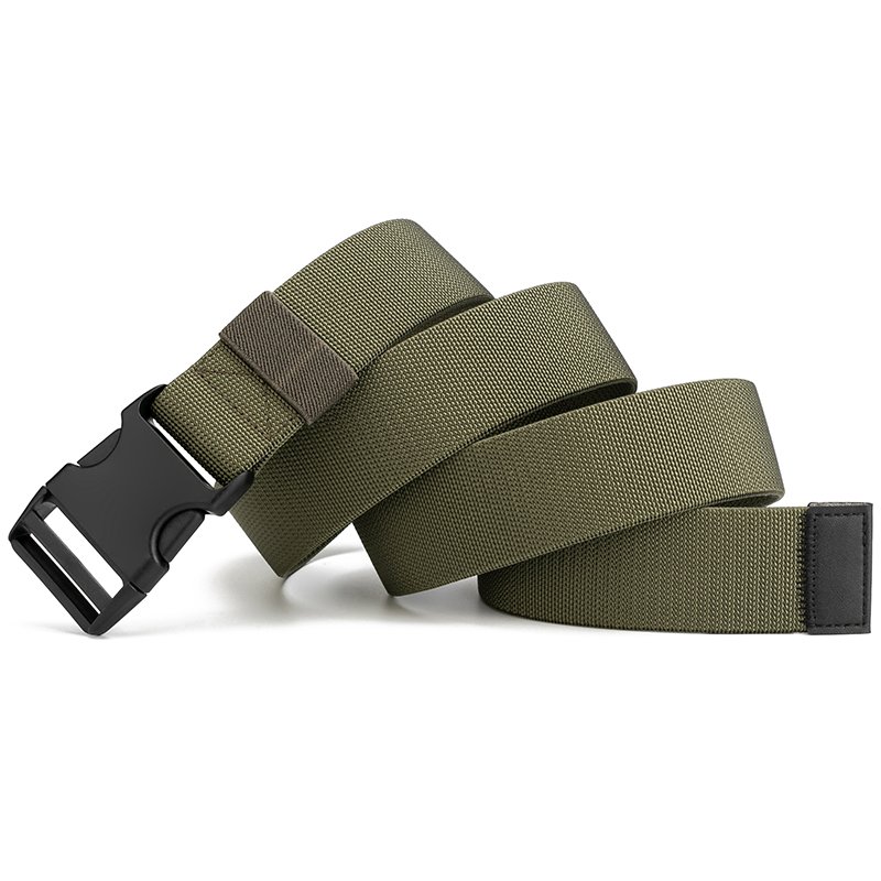 Release Buckle Plastic Security Nylon Canvas Casual Elastic Adjustable Pant Belt Tourist Mountaineering Belt For Men And Women