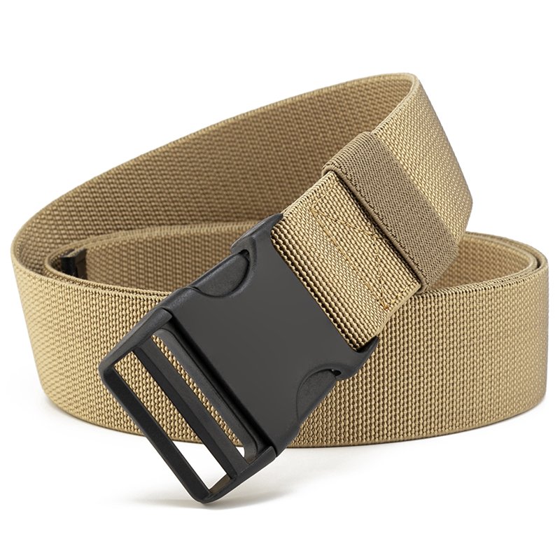Release Buckle Plastic Security Nylon Canvas Casual Elastic Adjustable Pant Belt Tourist Mountaineering Belt For Men And Women