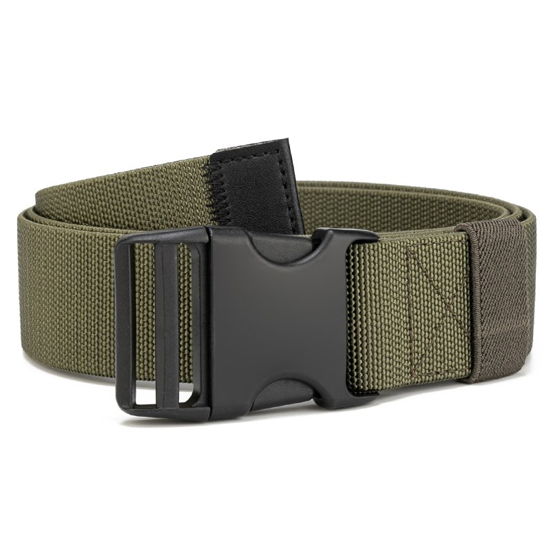 Release Buckle Plastic Security Nylon Canvas Casual Elastic Adjustable Pant Belt Tourist Mountaineering Belt For Men And Women