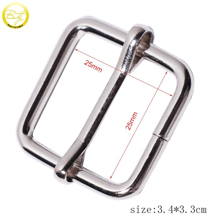 Wholesale bag parts making shiny plating buckle strap adjuster zinc alloy luggage metal pin buckle hardware