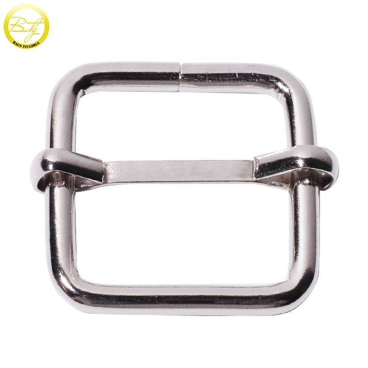 Wholesale bag parts making shiny plating buckle strap adjuster zinc alloy luggage metal pin buckle hardware