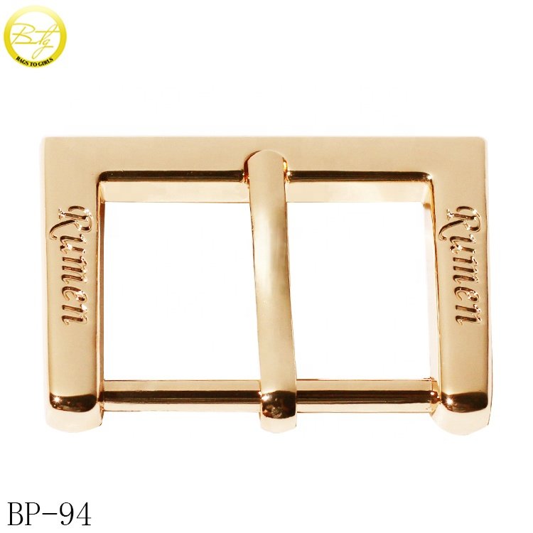 Wholesale bag parts making shiny plating buckle strap adjuster zinc alloy luggage metal pin buckle hardware