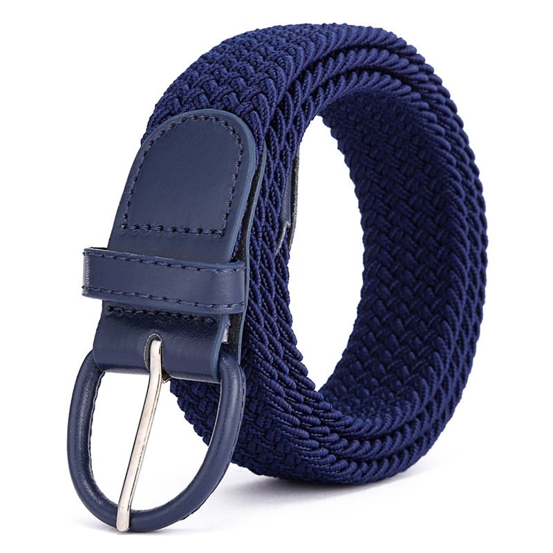 Men's Stretch Woven Single Needle Buckle Belt Gift Box Golf Belt Casual Pants Jeans Waist Elastic Belt