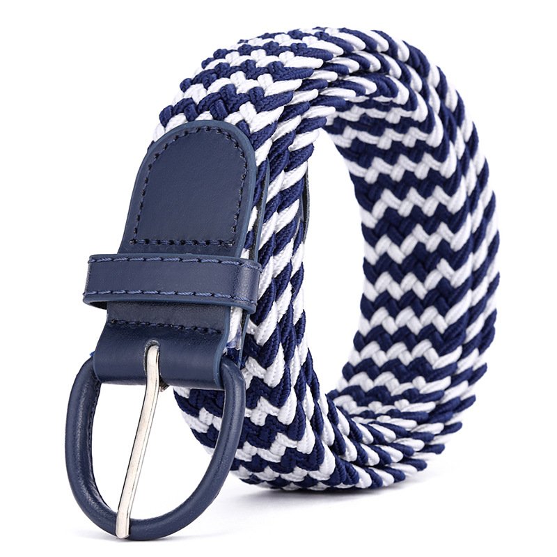 Men's Stretch Woven Single Needle Buckle Belt Gift Box Golf Belt Casual Pants Jeans Waist Elastic Belt