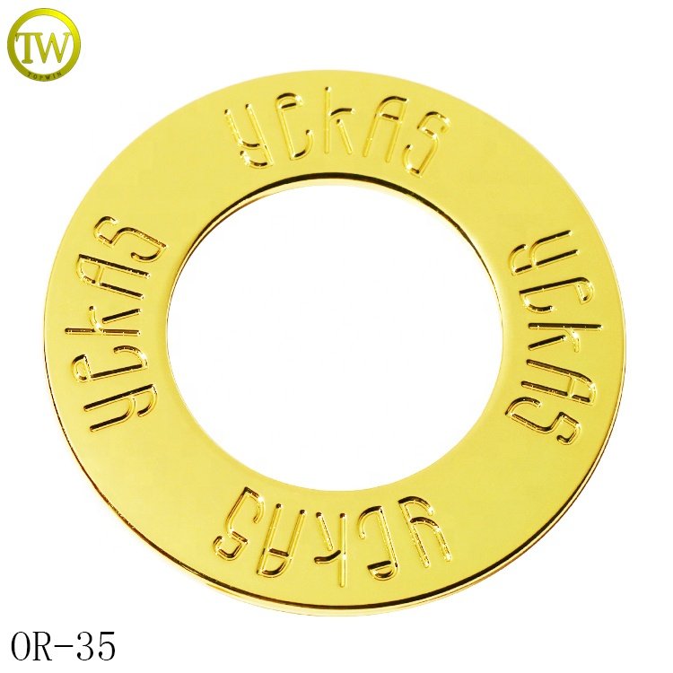Custom Brand name flat round strap metal rings underwear bra buckle gold O ring buckle