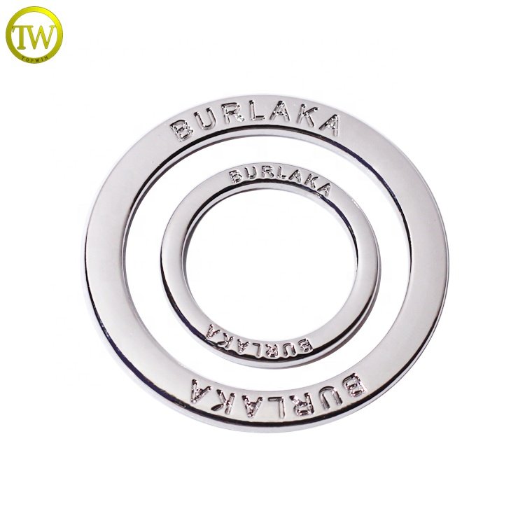 Custom Brand name flat round strap metal rings underwear bra buckle gold O ring buckle